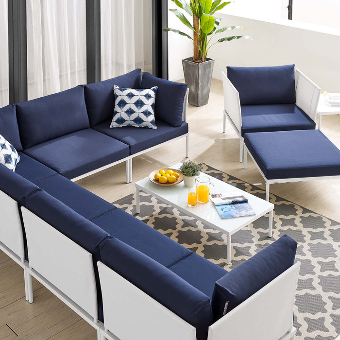 Harmony 10-Piece  Sunbrella® Outdoor Patio Aluminum Sectional Sofa Set