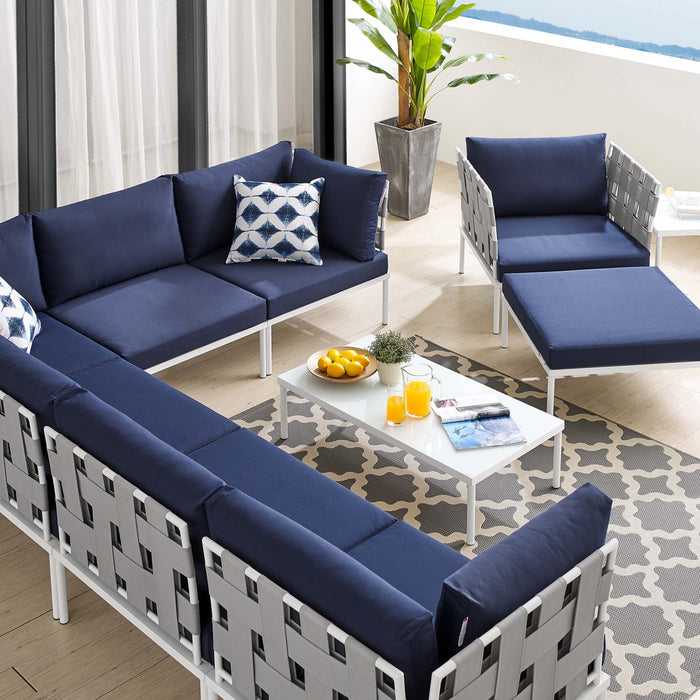 Harmony 10-Piece  Sunbrella® Outdoor Patio Aluminum Sectional Sofa Set