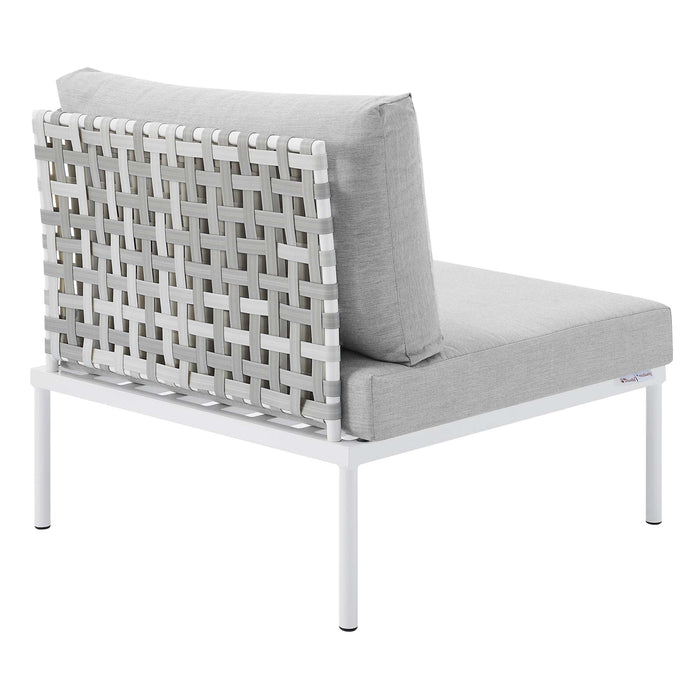 Harmony Sunbrella® Basket Weave Outdoor Patio Aluminum Armless Chair