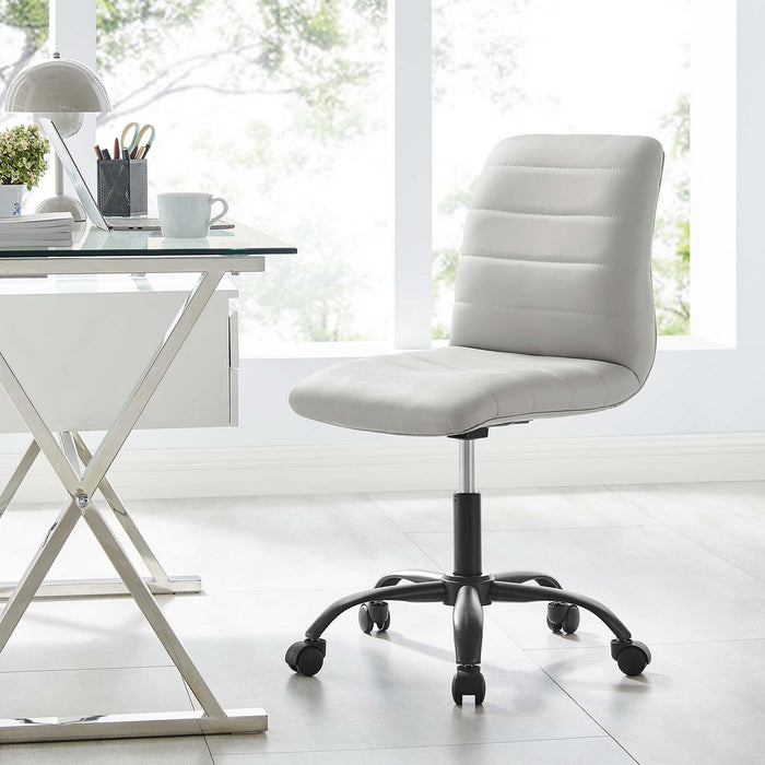 Ripple Armless Vegan Leather Office Chair