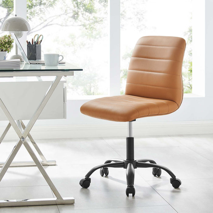 Ripple Armless Vegan Leather Office Chair