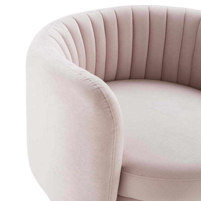 Embrace Tufted Performance Velvet Swivel Chair