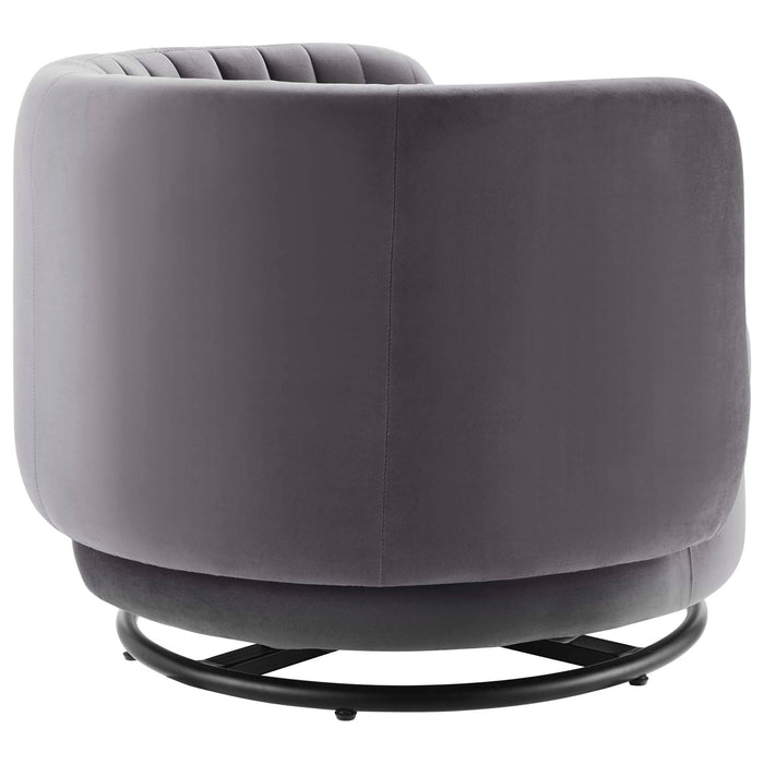 Embrace Tufted Performance Velvet Swivel Chair