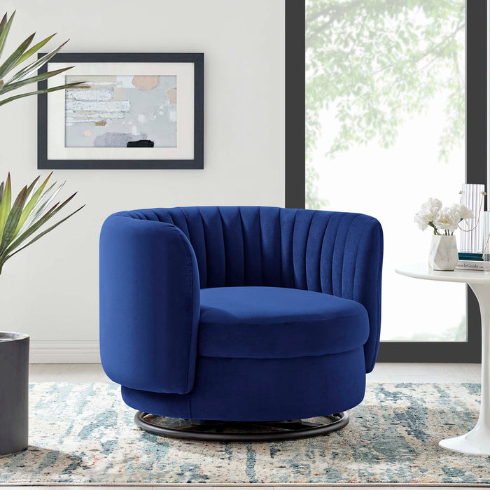 Embrace Tufted Performance Velvet Swivel Chair