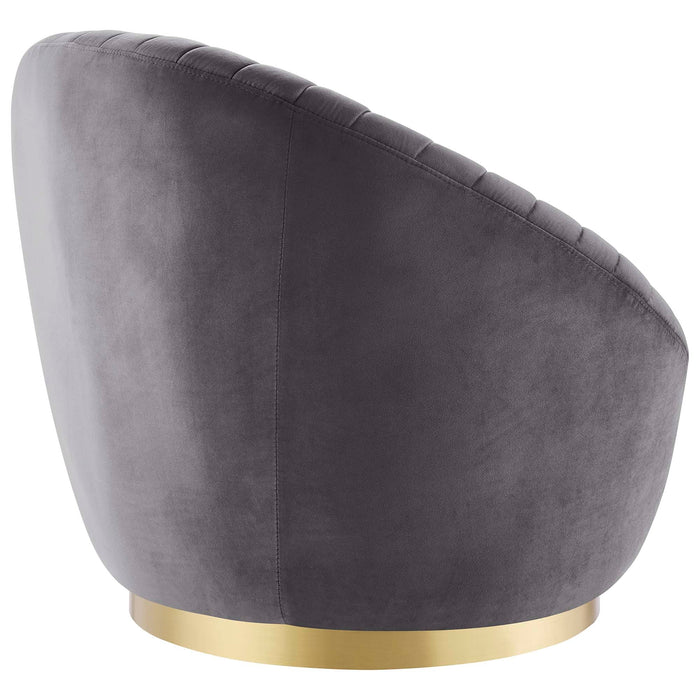 Whirr Tufted Performance Velvet Swivel Chair