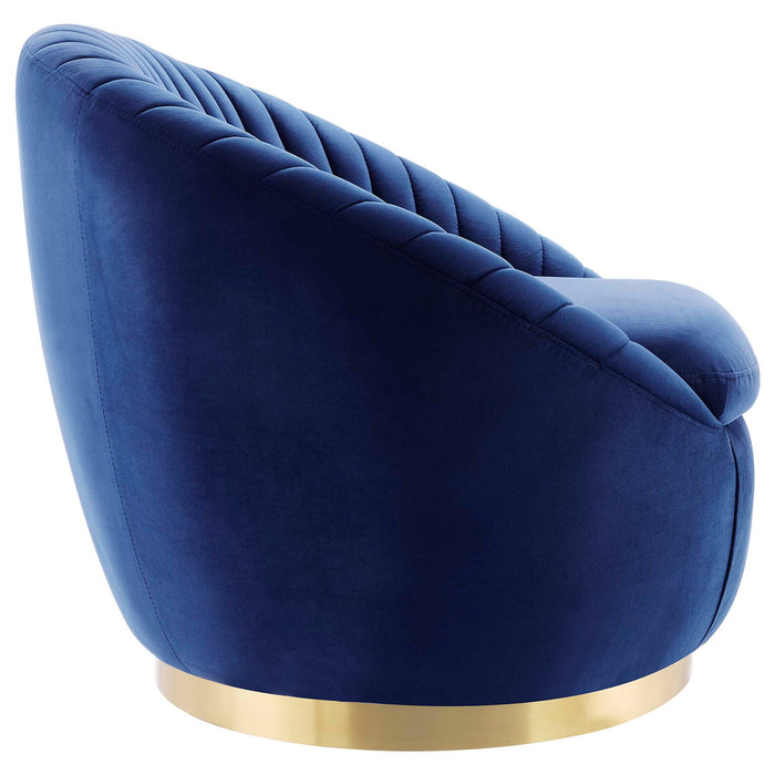 Whirr Tufted Performance Velvet Swivel Chair