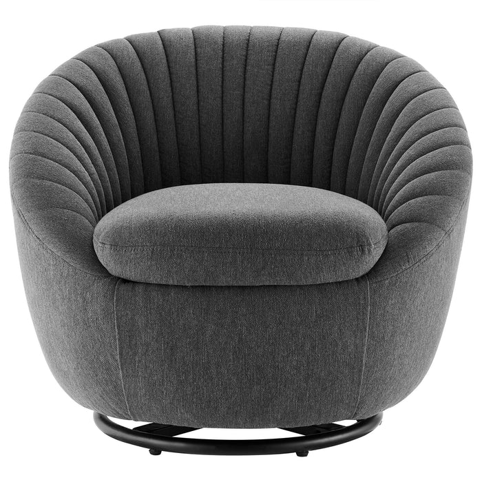 Whirr Tufted Fabric Swivel Chair