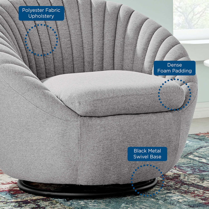 Whirr Tufted Fabric Swivel Chair