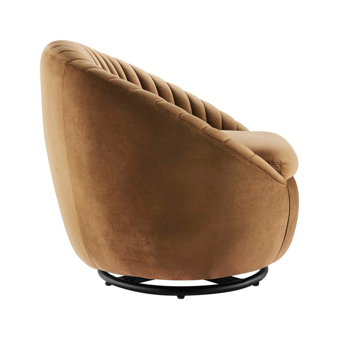 Whirr Tufted Performance Velvet Swivel Chair