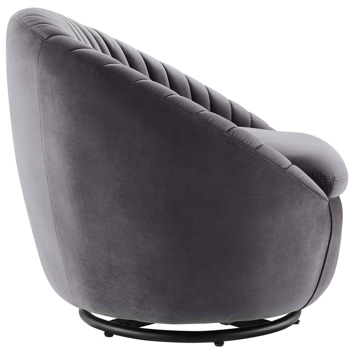 Whirr Tufted Performance Velvet Swivel Chair