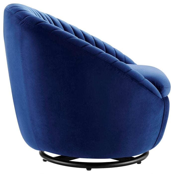 Whirr Tufted Performance Velvet Swivel Chair