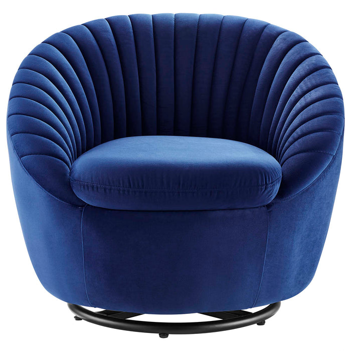 Whirr Tufted Performance Velvet Swivel Chair