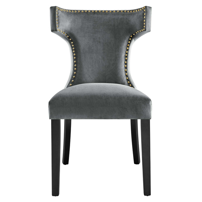 Curve Performance Velvet Dining Chairs - Set of 2