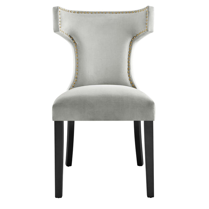 Curve Performance Velvet Dining Chairs - Set of 2