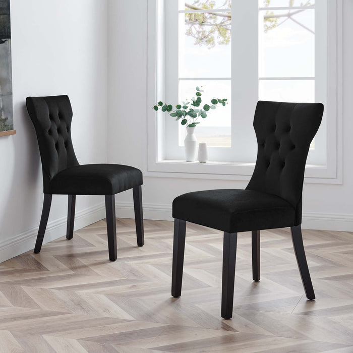 Silhouette Performance Velvet Dining Chairs - Set of 2