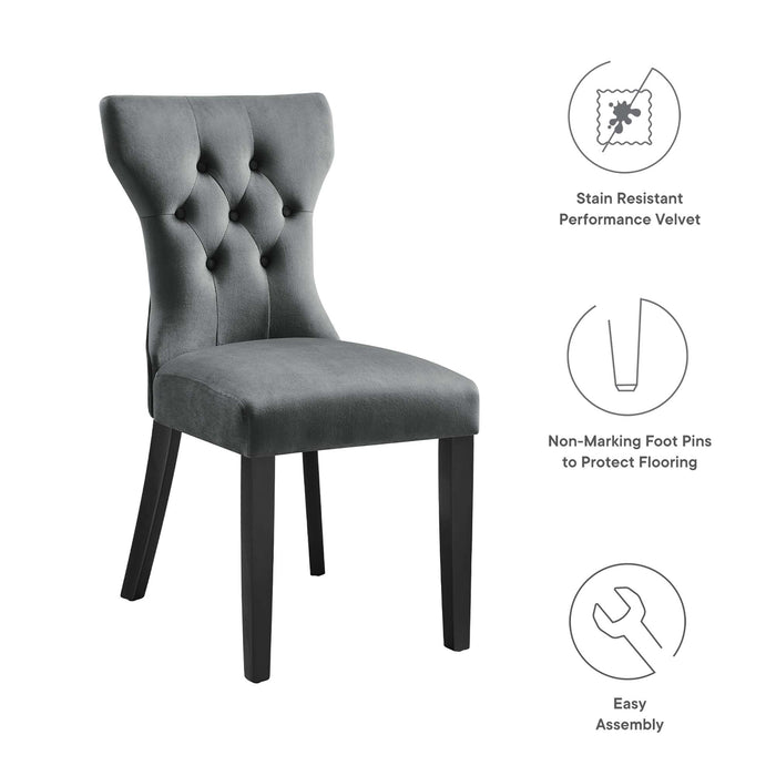 Silhouette Performance Velvet Dining Chairs - Set of 2