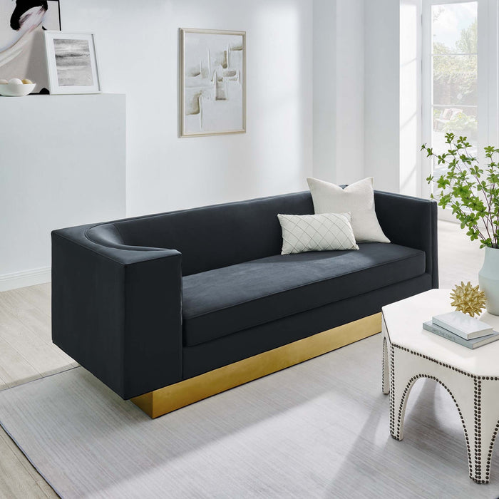 Eminence Upholstered Performance Velvet Sofa