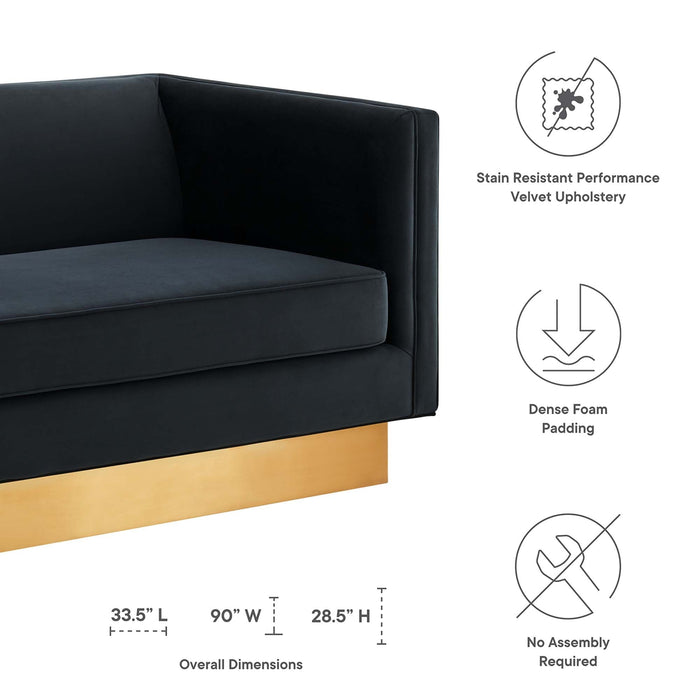 Eminence Upholstered Performance Velvet Sofa