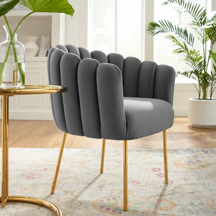 Sanna Channel Tufted Performance Velvet Armchair