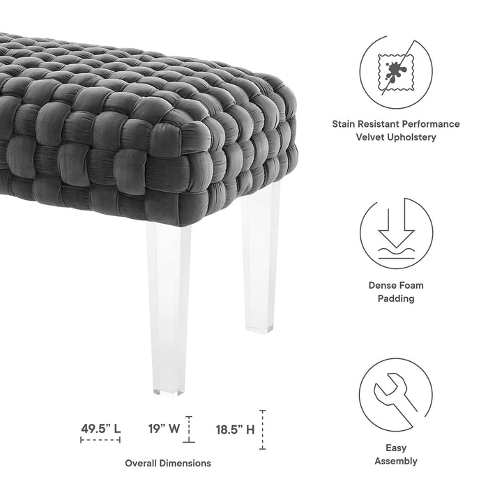 Prologue Woven Performance Velvet Ottoman