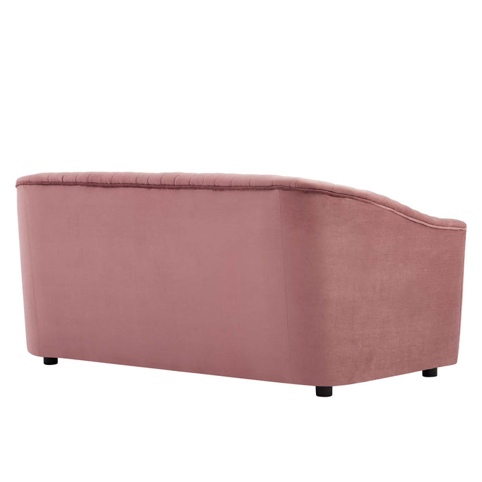 Announce Performance Velvet Channel Tufted Loveseat