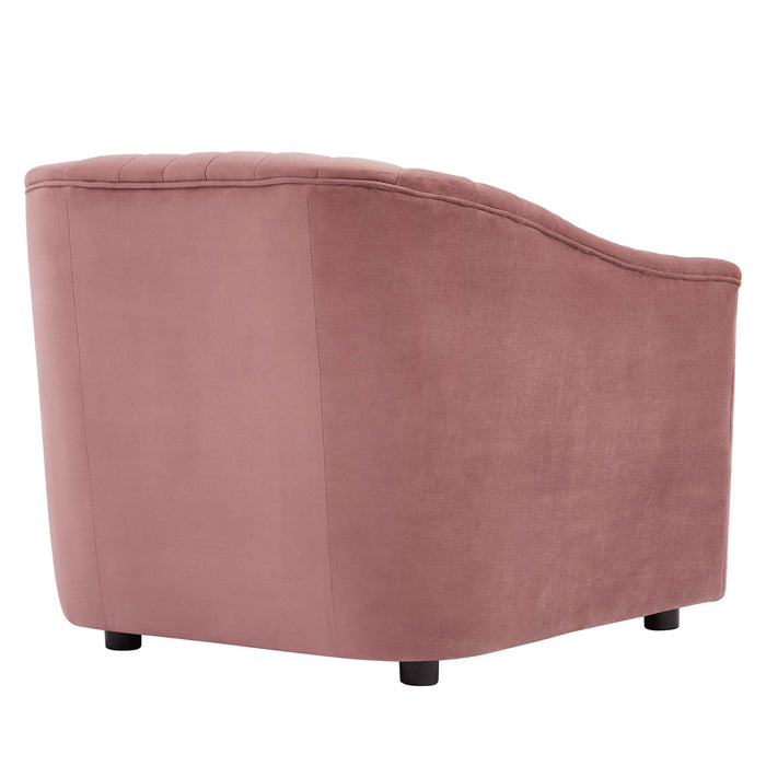 Announce Performance Velvet Channel Tufted Armchair