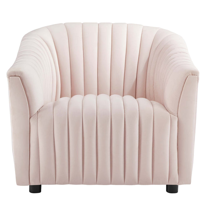 Announce Performance Velvet Channel Tufted Armchair