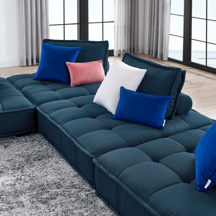 Saunter 4-Piece Tufted Fabric Fabric Sectional Sofa