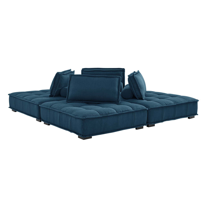 Saunter 4-Piece Tufted Fabric Fabric Sectional Sofa