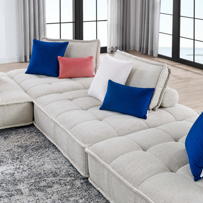 Saunter 4-Piece Tufted Fabric Fabric Sectional Sofa