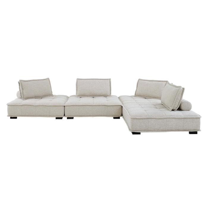 Saunter 4-Piece Tufted Fabric Fabric Sectional Sofa