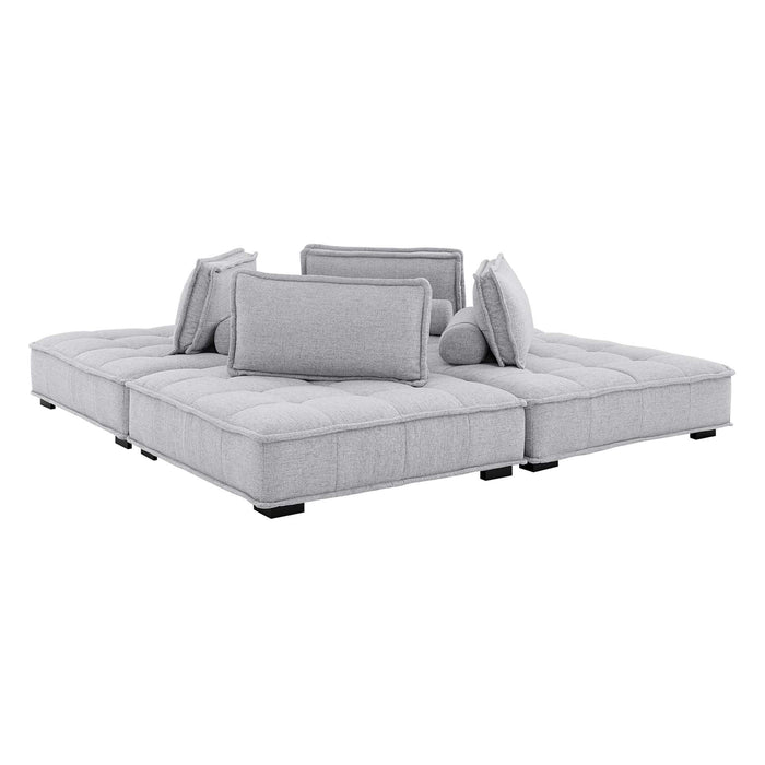 Saunter 4-Piece Tufted Fabric Fabric Sectional Sofa