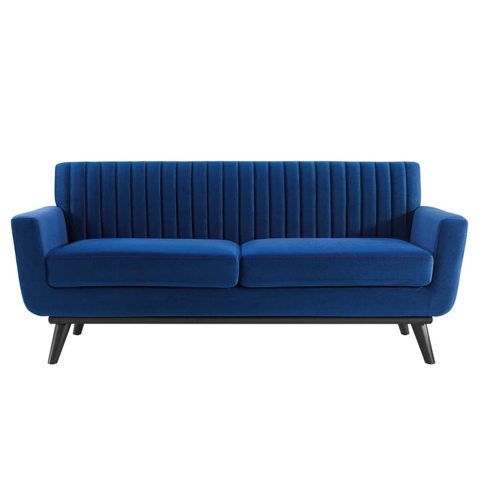 Engage Channel Tufted Performance Velvet Loveseat