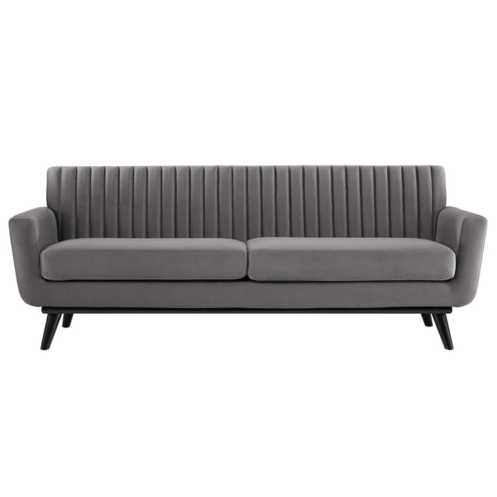 Engage Channel Tufted Performance Velvet Sofa