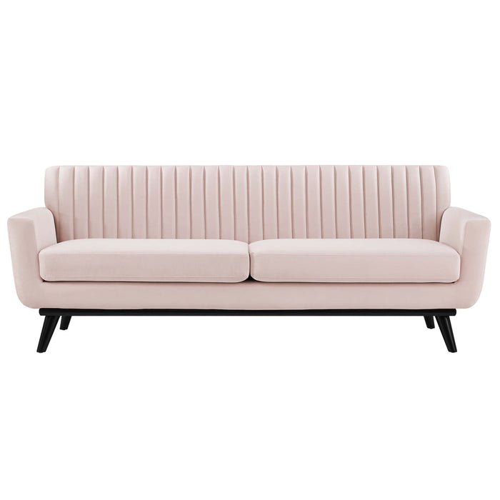 Engage Channel Tufted Performance Velvet Sofa