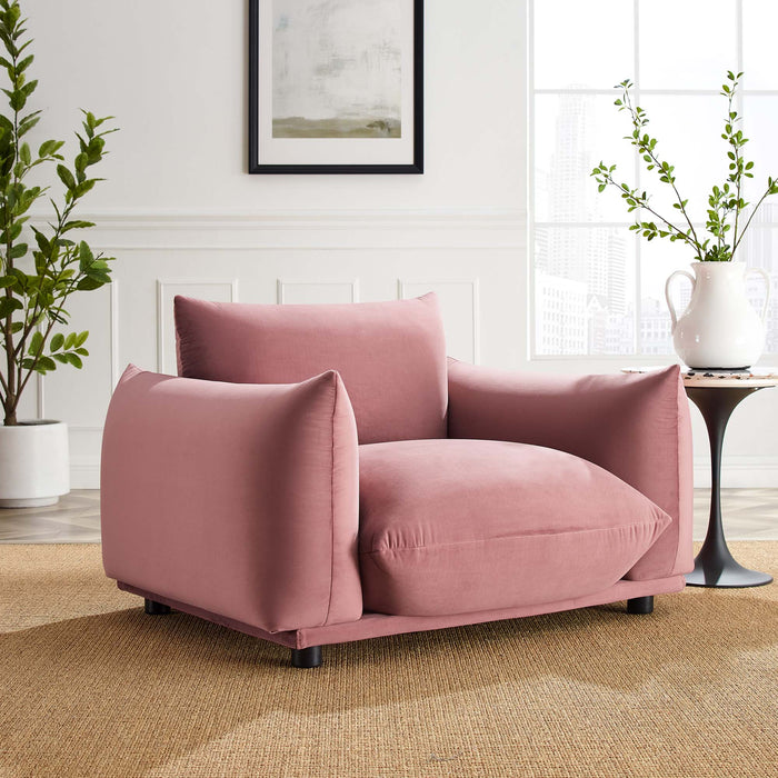 Copious Performance Velvet Armchair