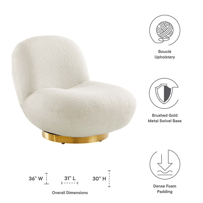 Kindred Boucle Upholstered Swivel Chair