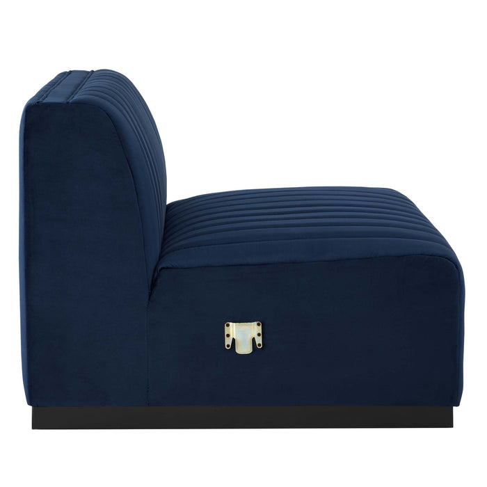 Conjure Channel Tufted Performance Velvet Armless Chair