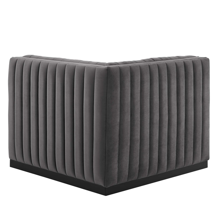 Conjure Channel Tufted Performance Velvet Left Corner Chair