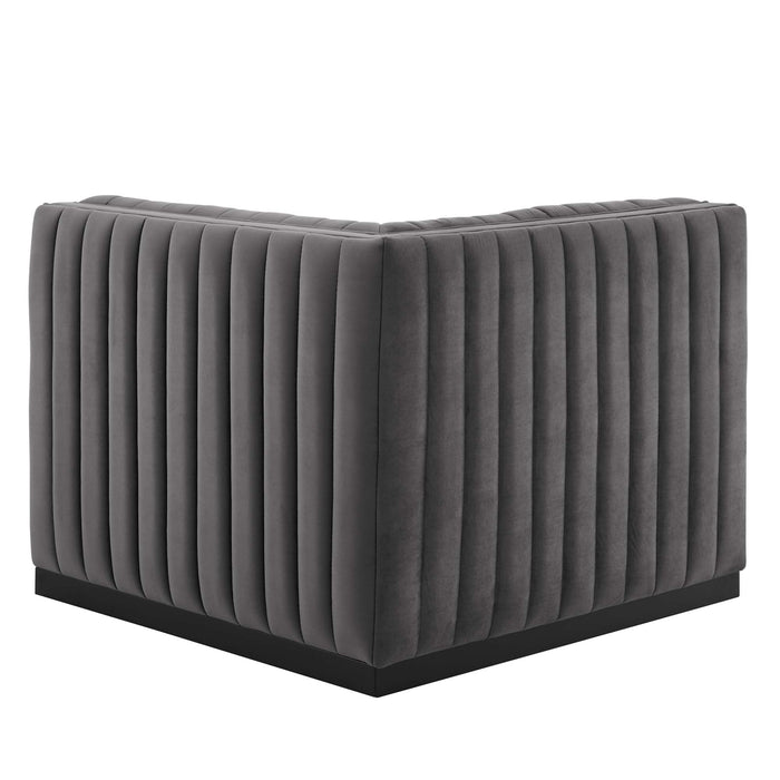 Conjure Channel Tufted Performance Velvet Right Corner Chair