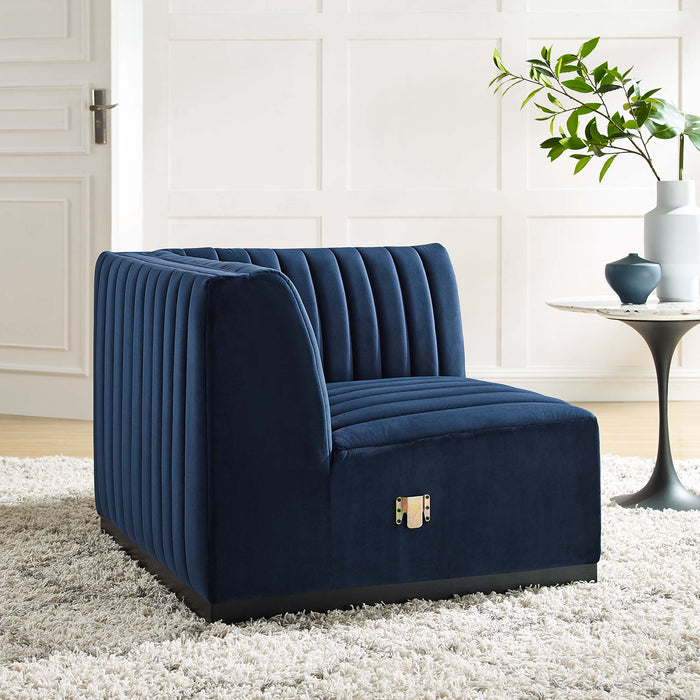 Conjure Channel Tufted Performance Velvet Right Corner Chair