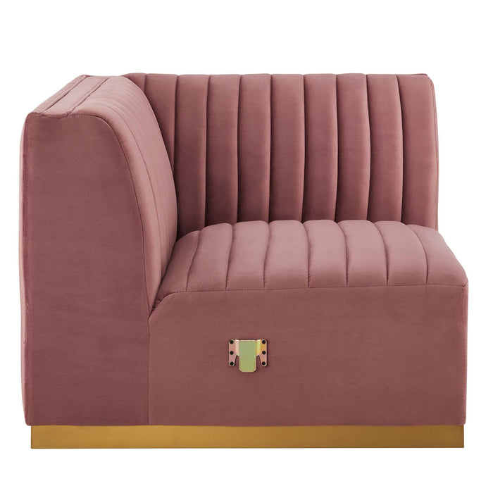 Conjure Channel Tufted Performance Velvet Left Corner Chair