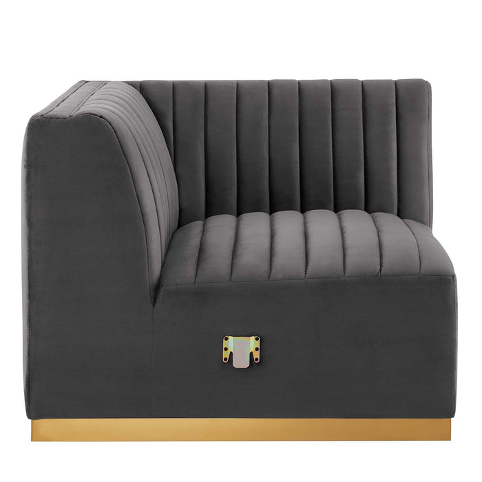 Conjure Channel Tufted Performance Velvet Left Corner Chair