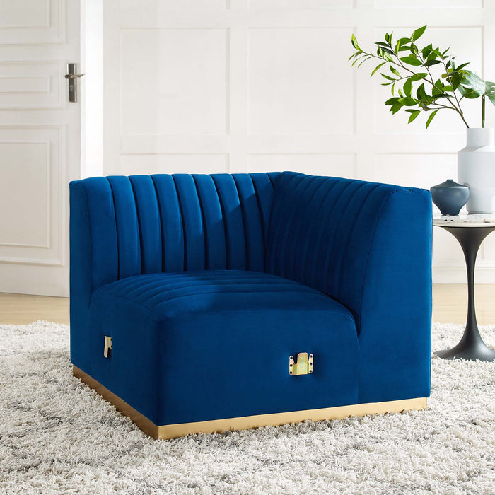 Conjure Channel Tufted Performance Velvet Left Corner Chair