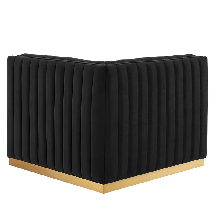 Conjure Channel Tufted Performance Velvet Right Corner Chair