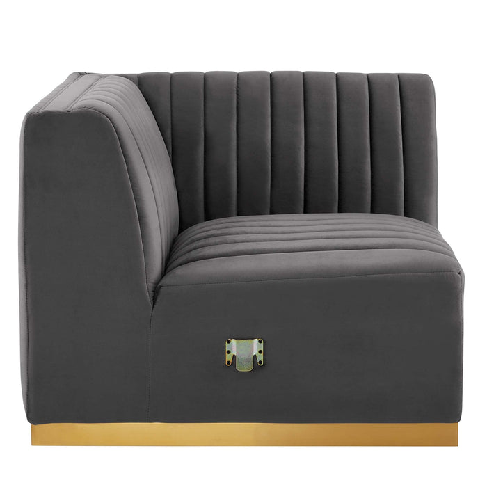 Conjure Channel Tufted Performance Velvet Right Corner Chair