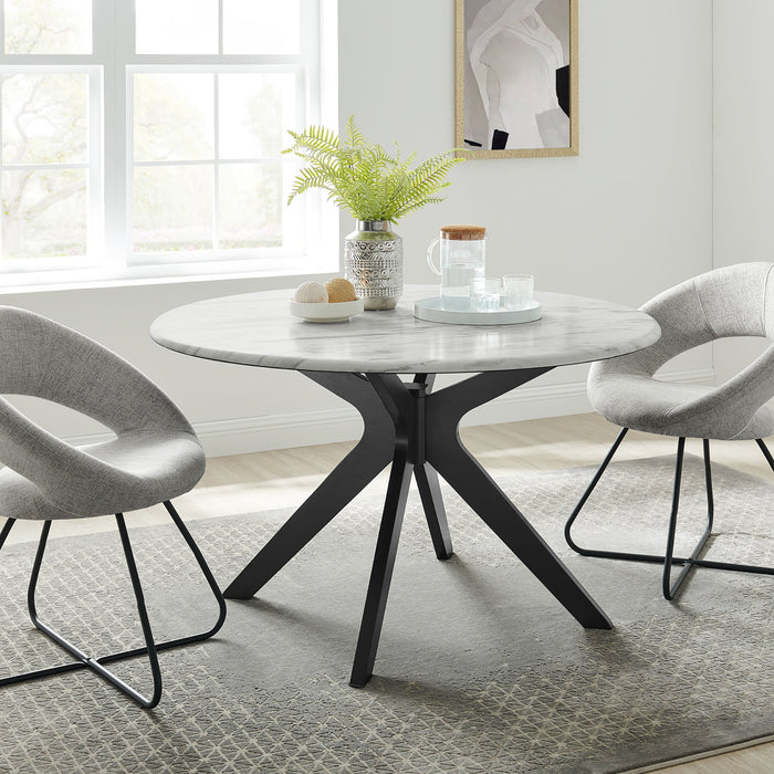 Traverse 50" Round Performance Artificial Marble Dining Table