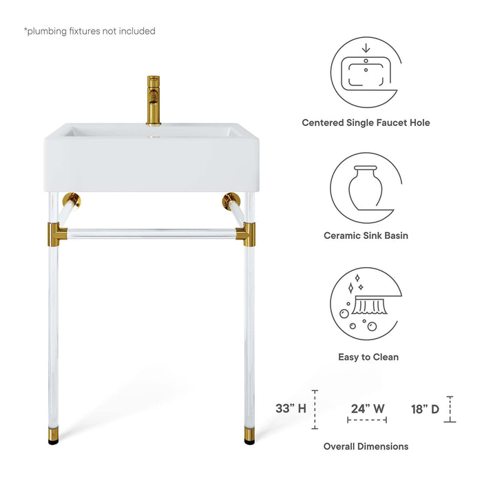 Redeem Wall-Mount Bathroom Vanity Basin Included