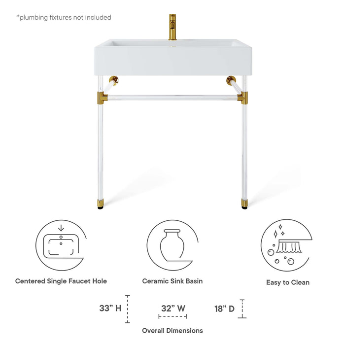 Redeem Wall-Mount Bathroom Vanity Basin Included