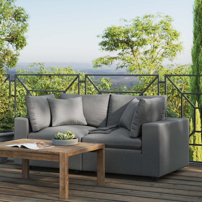 Commix Overstuffed Outdoor Patio Loveseat